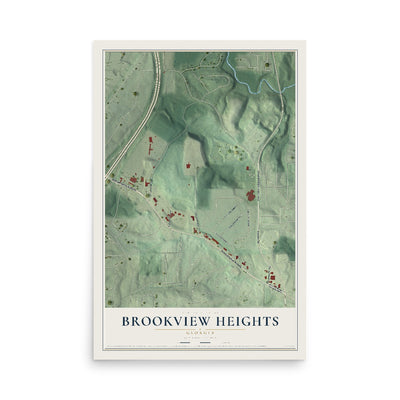 Brookview Heights, Georgia map print, 12" x 18" Archival Matte Print mockup
