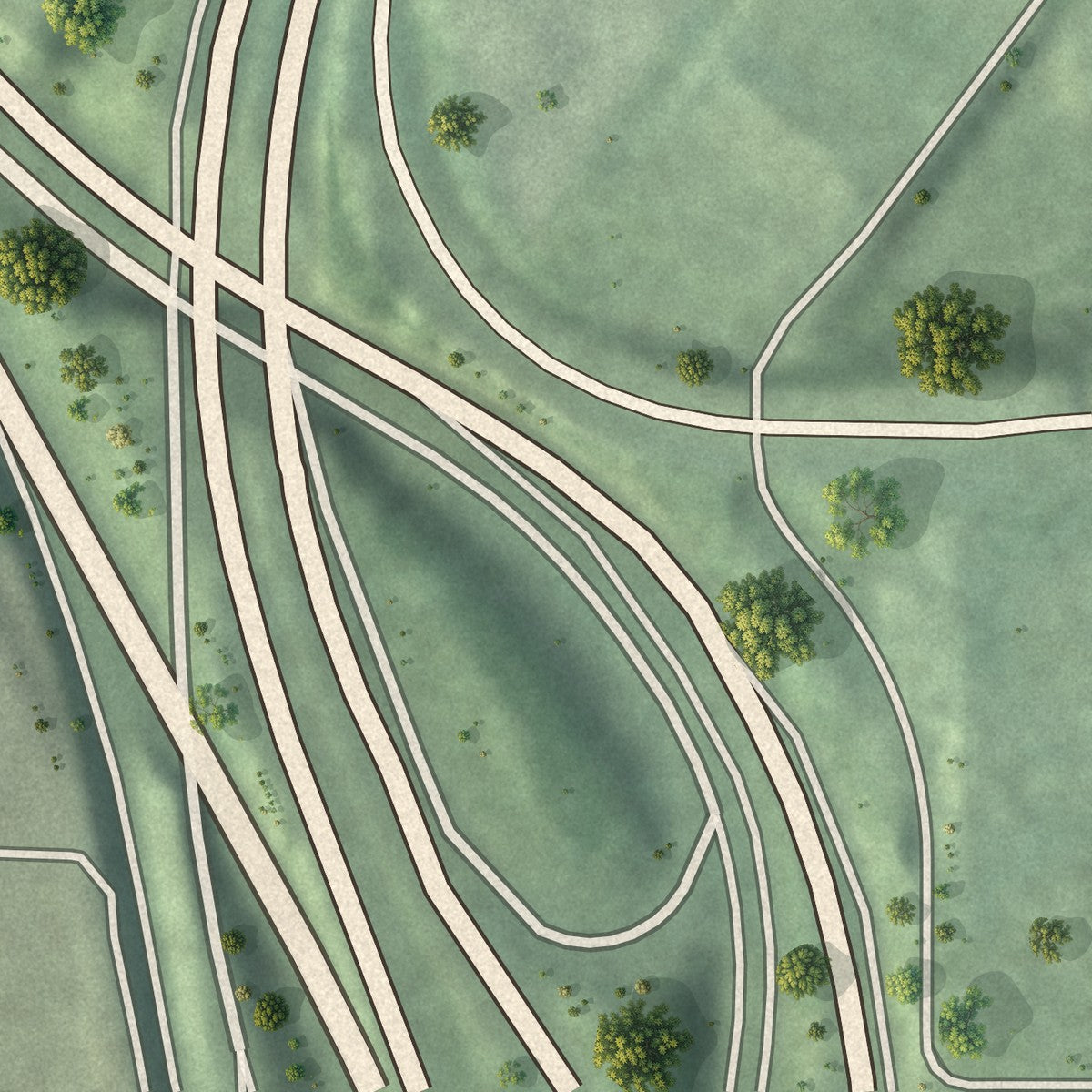 Close-up 1 of the Brookwood, Georgia map artwork
