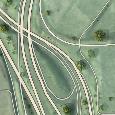 Close-up 1 of the Brookwood, Georgia map artwork