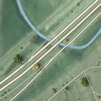 Close-up 2 of the Brookwood Hills, Georgia map artwork