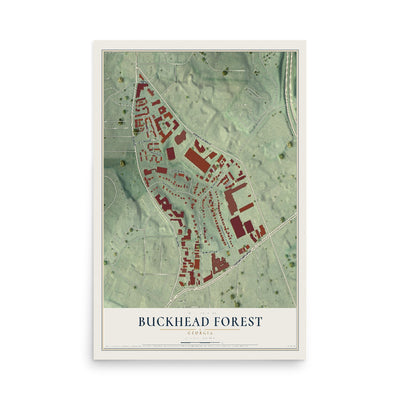 Buckhead Forest, Georgia map print, 12" x 18" Archival Matte Print mockup