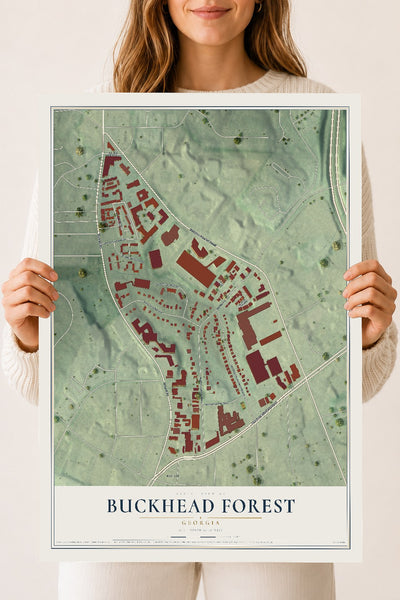 Buckhead Forest, Georgia map print, 18" x 24" Archival Matte Print mockup