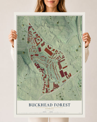 Buckhead Forest, Georgia map print, 24" x 36" Archival Matte Print mockup