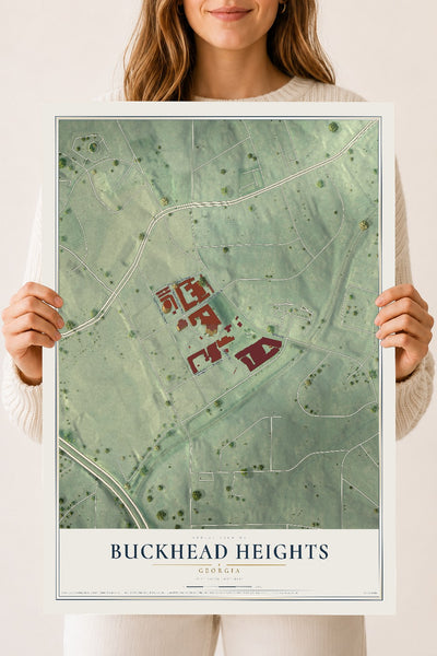 Buckhead Heights, Georgia map print, 18" x 24" Archival Matte Print mockup