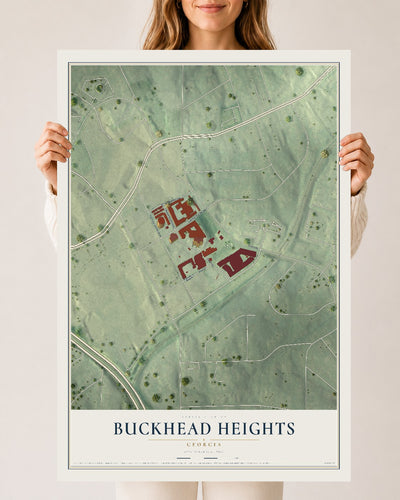 Buckhead Heights, Georgia map print, 24" x 36" Archival Matte Print mockup
