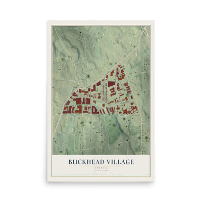 Buckhead Village, Georgia map print, 12" x 18" Archival Matte Print mockup