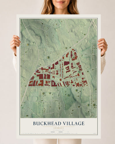 Buckhead Village, Georgia map print, 24" x 36" Archival Matte Print mockup