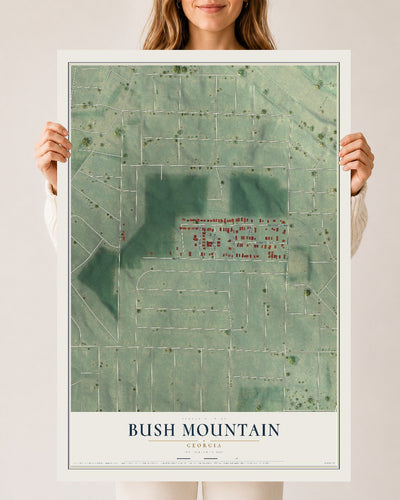 Bush Mountain, Georgia map print, 24" x 36" Archival Matte Print mockup