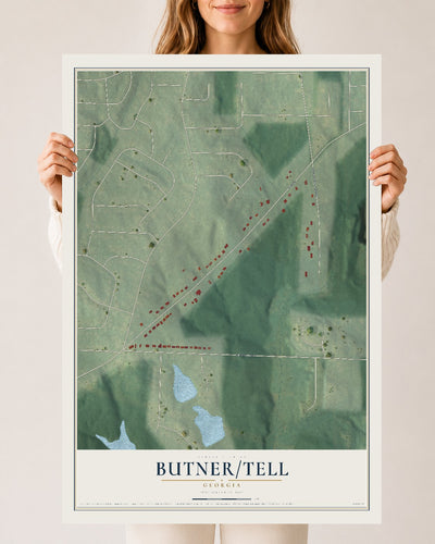 Butner-Tell, Georgia map print, 24" x 36" Archival Matte Print mockup
