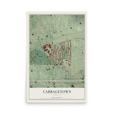 Cabbagetown, Georgia map print, 12" x 18" Archival Matte Print mockup