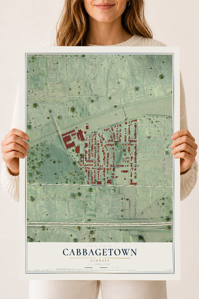 Cabbagetown, Georgia map print, 18" x 24" Archival Matte Print mockup