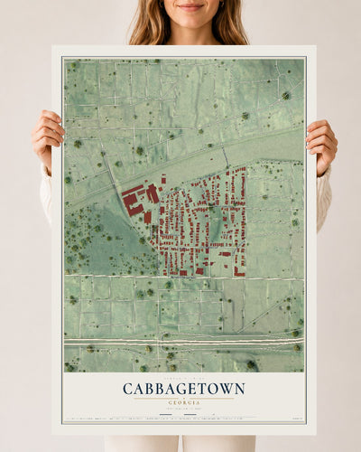 Cabbagetown, Georgia map print, 24" x 36" Archival Matte Print mockup