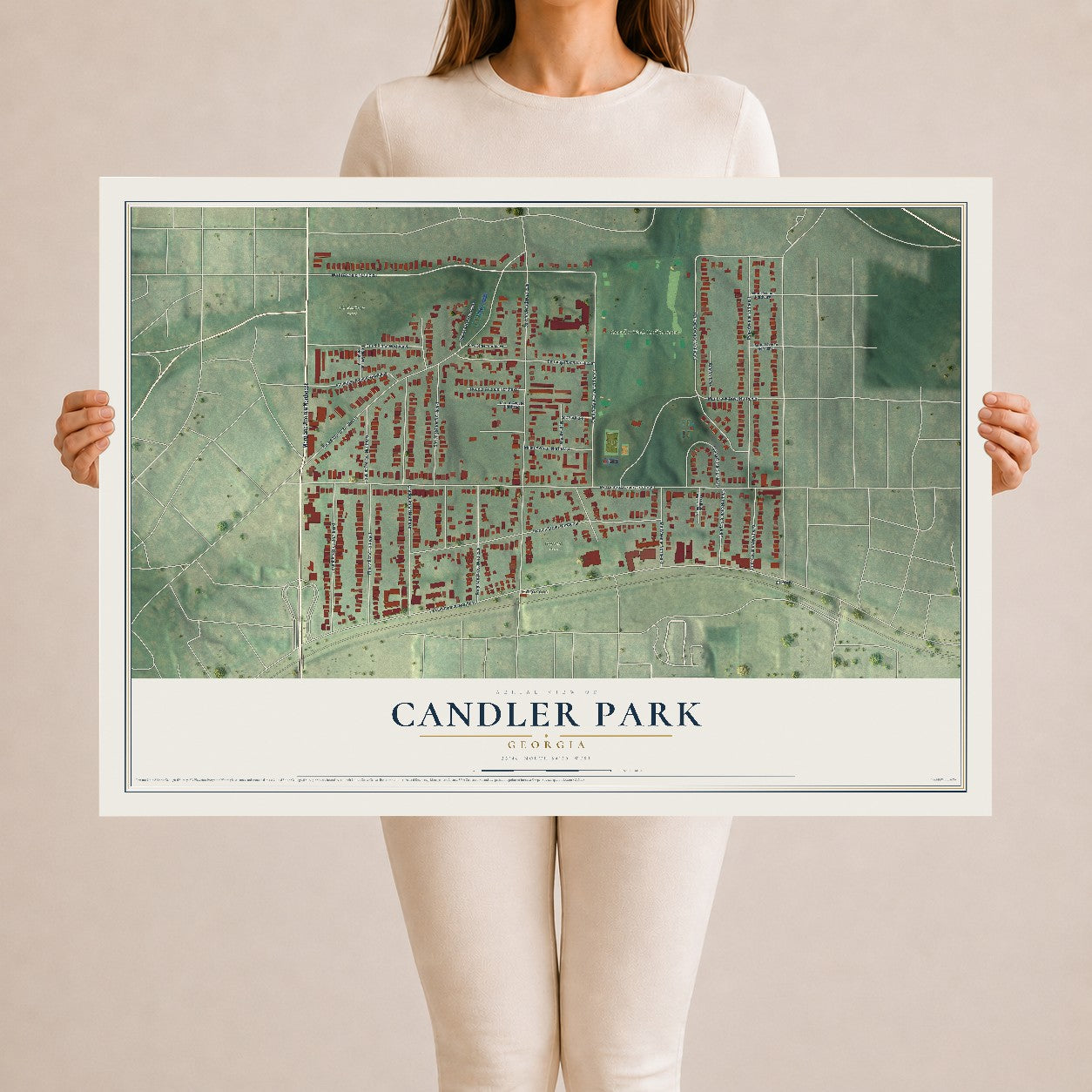 Candler Park, Georgia map print, 24" x 36" Archival Matte Print mockup