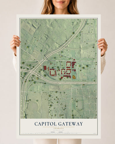 Capitol Gateway, Georgia map print, 24" x 36" Archival Matte Print mockup