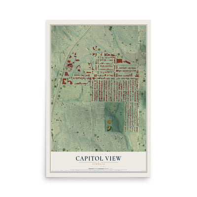 Capitol View, Georgia map print, 12" x 18" Archival Matte Print mockup