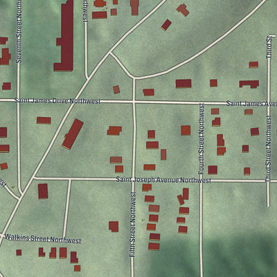 Close-up 1 of the Carey Park, Georgia map artwork