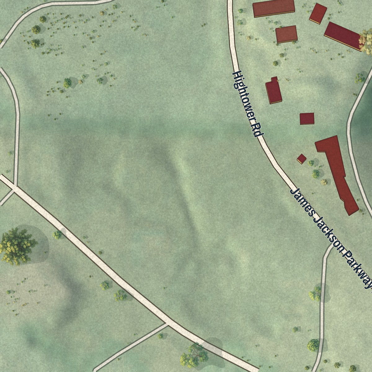 Close-up 2 of the Carey Park, Georgia map artwork