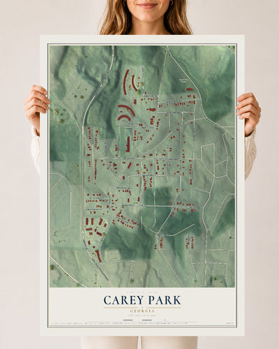 Carey Park, Georgia map print, 24" x 36" Archival Matte Print mockup