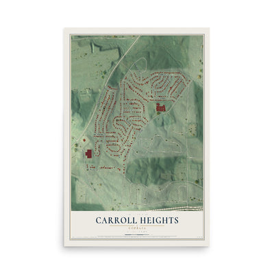 Carroll Heights, Georgia map print, 12" x 18" Archival Matte Print mockup