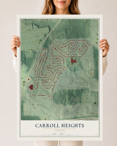 Carroll Heights, Georgia map print, 24" x 36" Archival Matte Print mockup