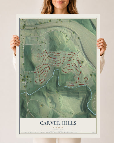 Carver Hills, Georgia map print, 24" x 36" Archival Matte Print mockup