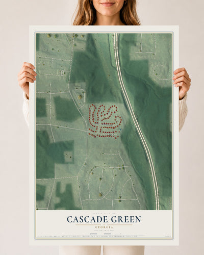 Cascade Green, Georgia map print, 24" x 36" Archival Matte Print mockup
