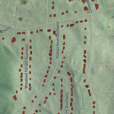 Close-up 1 of the Cascade Heights, Georgia map artwork