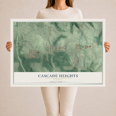 Cascade Heights, Georgia map print, 24" x 36" Archival Matte Print mockup