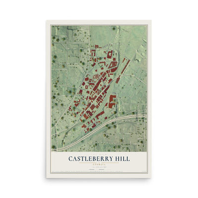 Castleberry Hill, Georgia map print, 12" x 18" Archival Matte Print mockup