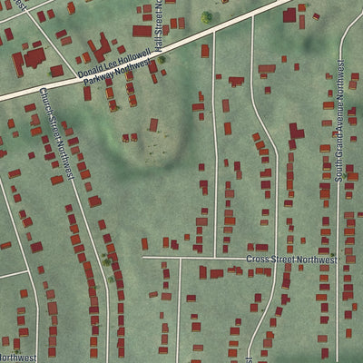 Close-up 1 of the Center Hill, Georgia map artwork