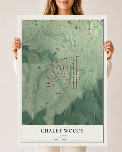 Chalet Woods, Georgia map print, 24" x 36" Archival Matte Print mockup
