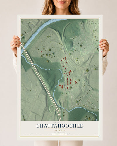 Chattahoochee, Georgia map print, 24" x 36" Archival Matte Print mockup