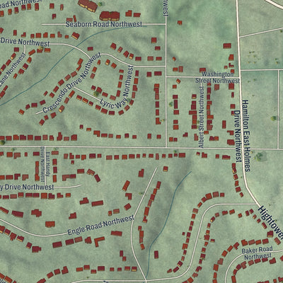 Close-up 1 of the Collier Heights, Georgia map artwork