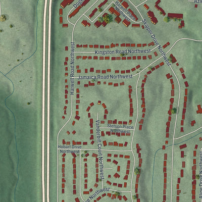 Close-up 2 of the Collier Heights, Georgia map artwork