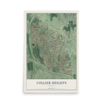 Collier Heights, Georgia map print, 12" x 18" Archival Matte Print mockup