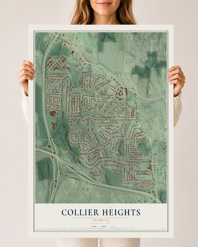 Collier Heights, Georgia map print, 24" x 36" Archival Matte Print mockup