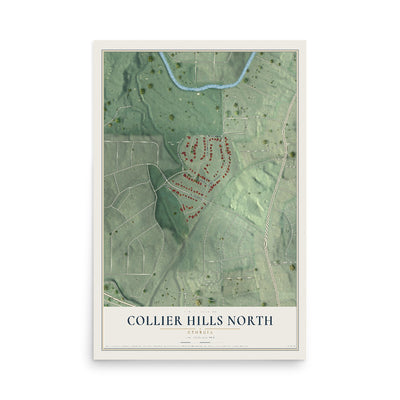 Collier Hills North, Georgia map print, 12" x 18" Archival Matte Print mockup
