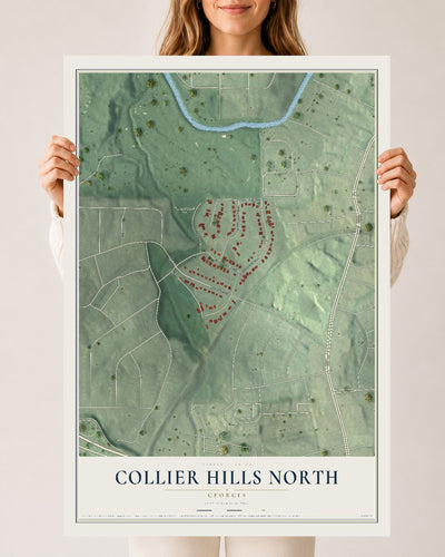 Collier Hills North, Georgia map print, 24" x 36" Archival Matte Print mockup