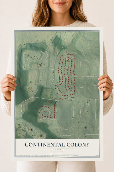 Continental Colony, Georgia map print, 18" x 24" Archival Matte Print mockup