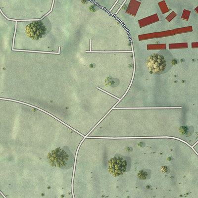 Close-up 2 of the Cross Creek, Georgia map artwork