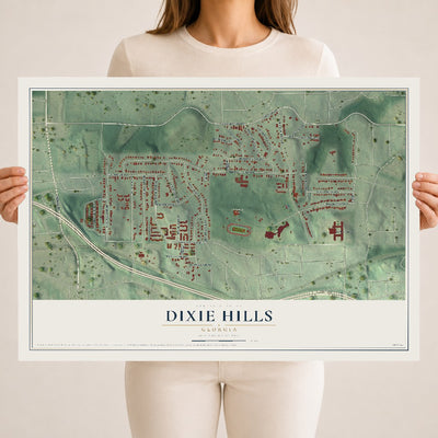 Dixie Hills, Georgia map print, 18" x 24" Archival Matte Print mockup