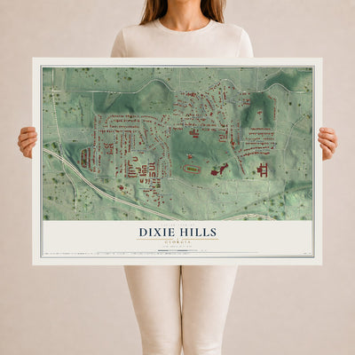 Dixie Hills, Georgia map print, 24" x 36" Archival Matte Print mockup