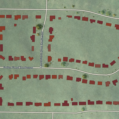 Close-up 1 of the East Ardley Road, Georgia map artwork