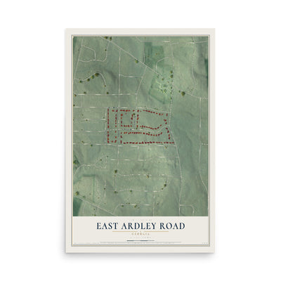 East Ardley Road, Georgia map print, 12" x 18" Archival Matte Print mockup