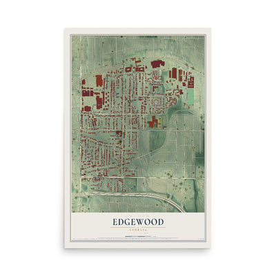 Edgewood, Georgia map print, 12" x 18" Archival Matte Print mockup