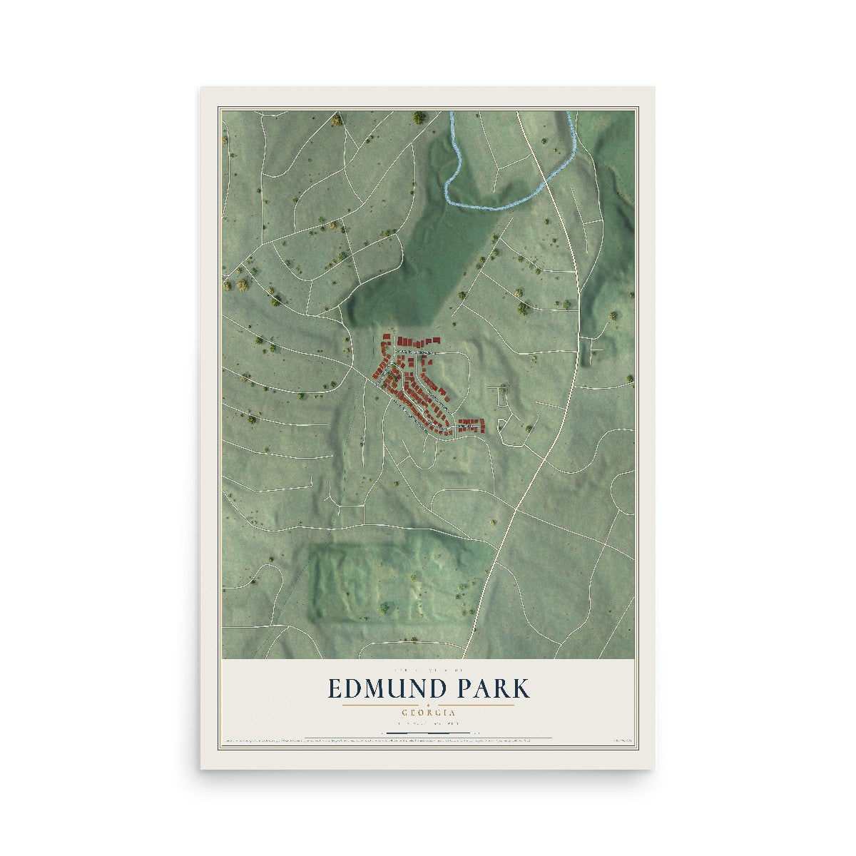 Edmund Park, Georgia map print, 12" x 18" Archival Matte Print mockup