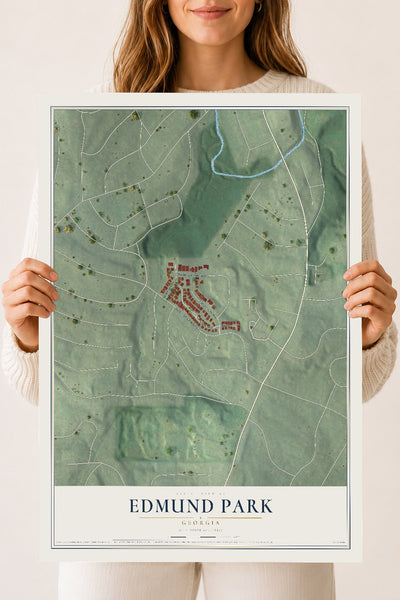 Edmund Park, Georgia map print, 18" x 24" Archival Matte Print mockup