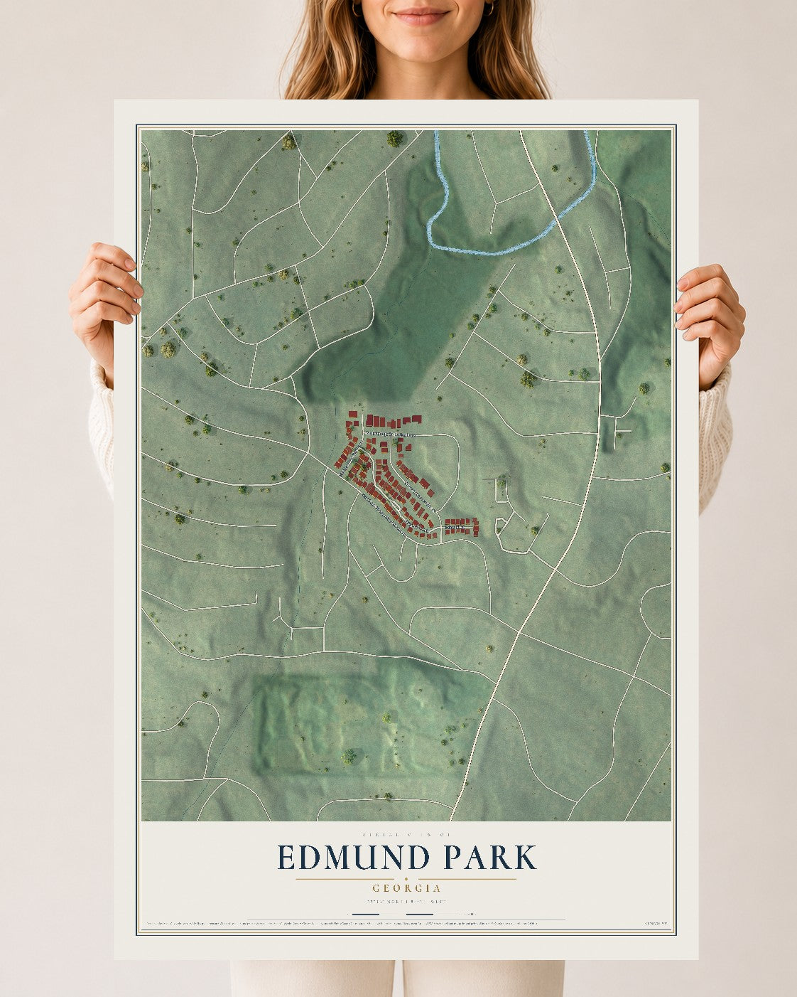 Edmund Park, Georgia map print, 24" x 36" Archival Matte Print mockup