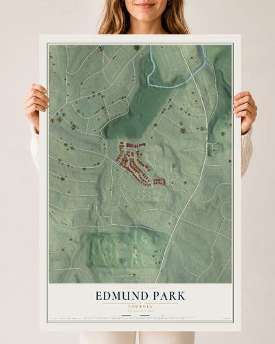 Edmund Park, Georgia map print, 24" x 36" Archival Matte Print mockup