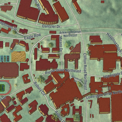 Close-up 1 of the Emory, Georgia map artwork